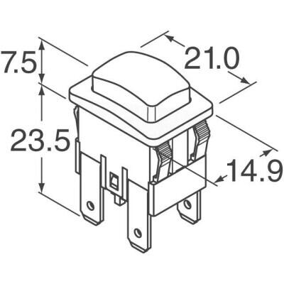 Pushbutton Switch DPST Standard, Illuminated Panel Mount, Snap-In - 2