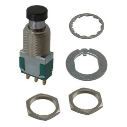 Pushbutton Switch SPDT Standard Panel Mount, Rear - TE Connectivity ALCOSWITCH Switches