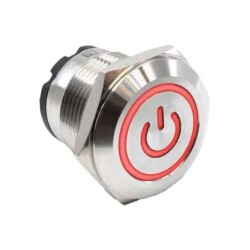 Pushbutton Switch SPST Anti-Vandal Panel Mount, Front - E-Switch