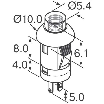 Pushbutton Switch SPST-NO Standard, Illuminated Panel Mount, Snap-In - 2