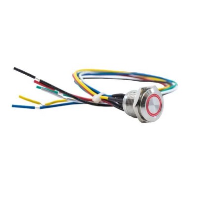 Pushbutton Switch SPST-NO Anti-Vandal, Illuminated Panel Mount, Front - 1