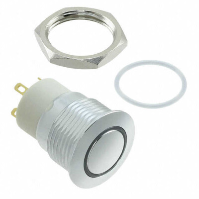 Pushbutton Switch SPST Anti-Vandal, Illuminated Panel Mount, Front - 1