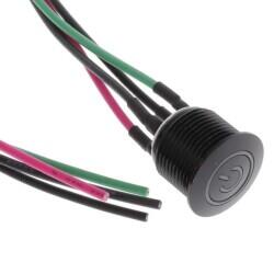 Pushbutton Switch SPST-NO Anti-Vandal, Illuminated Panel Mount, Front - E-Switch