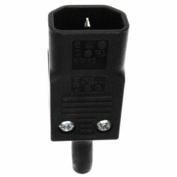 Power Entry Connector Plug, Male Blades IEC 320-2-2/E Free Hanging (In-Line) - 1