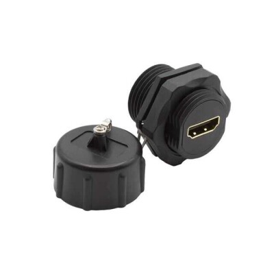 Adapter Connector HDMI, Receptacle To HDMI, Receptacle Panel Mount, Bulkhead - 1