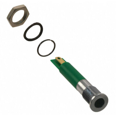 LED Panel Indicator Green Diffused 100° 24V 20mA Solder Lug - 1