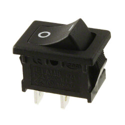 Rocker Switch SPST 10A (AC) 125 V Panel Mount, Snap-In - E-Switch