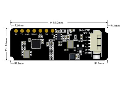 Rd-03D Radar Module, S3KM1110 chip, K-band at 24 GHz - 2