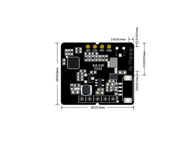 Rd-03E Radar Module, with silicon micro-S3KM111L chip, K-band at 24 GHz - 2
