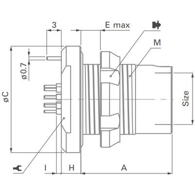 Rear Mounted Low Profile Panel Receptacle - Standard Ultimate Series - 2