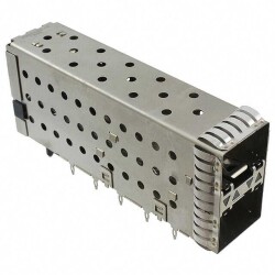 40 (20 x 2) Position SFP+ Receptacle with Cage, Ganged (2x1) Connector Press-Fit Through Hole, Right Angle - TE Connectivity AMP Connectors