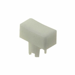 Rectangular, Concave Tactile Switch Cap White, Frosted Snap Fit - 1