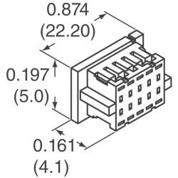 40 Rectangular Connectors - Housings Receptacle Beige 0.039