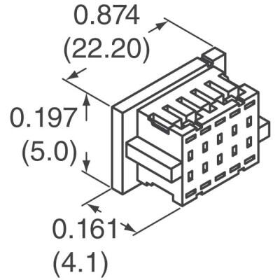 40 Rectangular Connectors - Housings Receptacle Beige 0.039