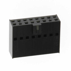 16 Rectangular Connectors - Housings Receptacle Black 0.100
