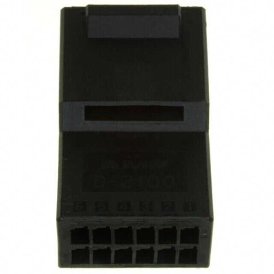 12 Rectangular Connectors - Housings Plug Black 0.098