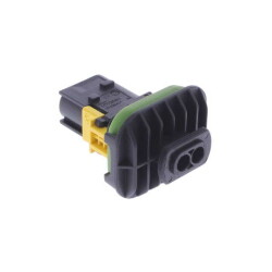 2 Rectangular Connectors - Housings Plug Black 0.236