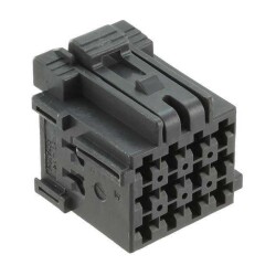 12 Rectangular Connectors - Housings Receptacle Gray 0.197
