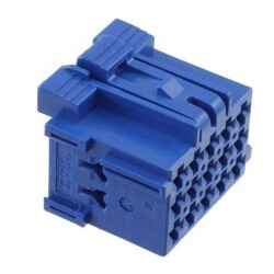 15 Rectangular Connectors - Housings Receptacle Blue 0.197
