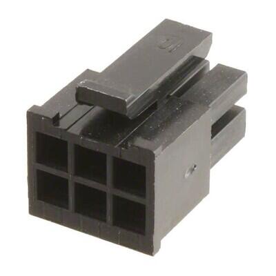 6 Rectangular Connectors - Housings Receptacle Black 0.118