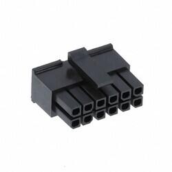 12 Rectangular Connectors - Housings Receptacle Black 0.118