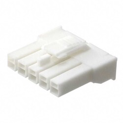 5 Rectangular Connectors - Housings Plug Natural 0.156