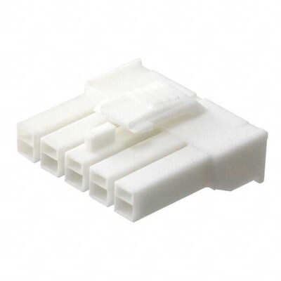 5 Rectangular Connectors - Housings Plug Natural 0.156