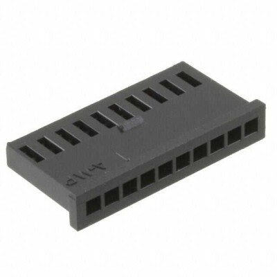 10 Rectangular Connectors - Housings Receptacle Black 0.100