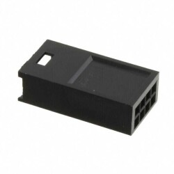 8 Rectangular Connectors - Housings Plug Black 0.100
