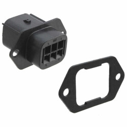 6 Rectangular Connectors - Housings Plug Black 0.230