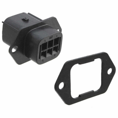 6 Rectangular Connectors - Housings Plug Black 0.230