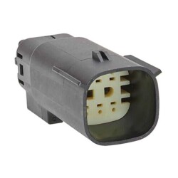 6 Rectangular Connectors - Housings Plug Black 0.138