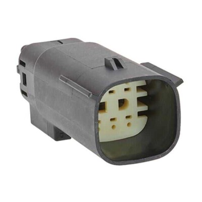6 Rectangular Connectors - Housings Plug Black 0.138