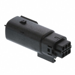 6 Rectangular Connectors - Housings Plug Black 0.138