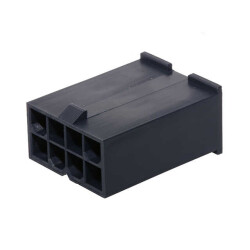 8 Rectangular Connectors - Housings Plug Black 0.165