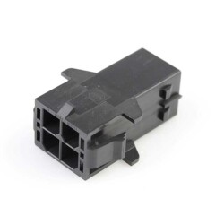 4 Rectangular Connectors - Housings Plug Black 0.224