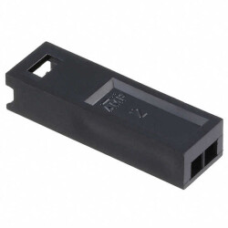 2 Rectangular Connectors - Housings Plug Black 0.100