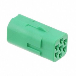 7 Rectangular Connectors - Housings Plug Green 0.094