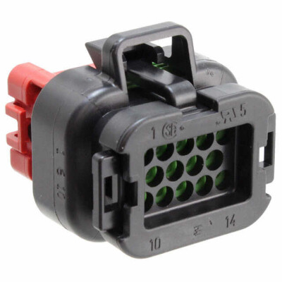 14 Rectangular Connectors - Housings Plug Black - 1