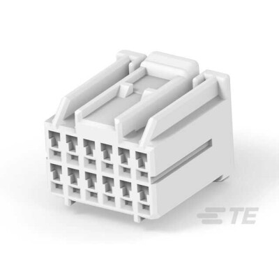 12 Rectangular Connectors - Housings Plug White 0.118