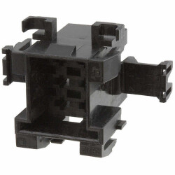 6 Rectangular Connectors - Housings Plug Black 0.197