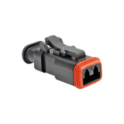 2 Rectangular Connectors - Housings Plug Black - Amphenol Sine Systems Corp