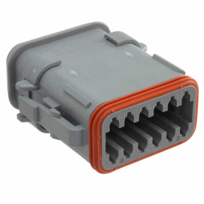 12 Rectangular Connectors - Housings Plug Gray - 1