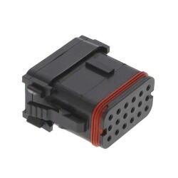 18 Rectangular Connectors - Housings Plug Black - TE Connectivity Deutsch Connectors