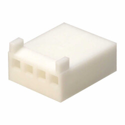 4 Rectangular Connectors - Housings Receptacle White 0.100