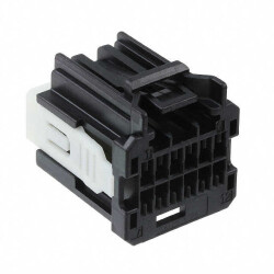 12 Rectangular Connectors - Housings Receptacle Black 0.100