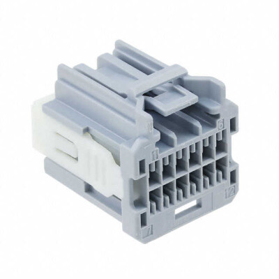 12 Rectangular Connectors - Housings Receptacle Gray 0.100