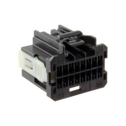 16 Rectangular Connectors - Housings Receptacle Black 0.100
