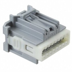 16 Rectangular Connectors - Housings Receptacle Gray 0.100