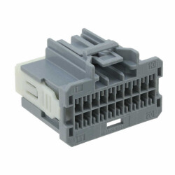 20 Rectangular Connectors - Housings Receptacle Gray 0.100